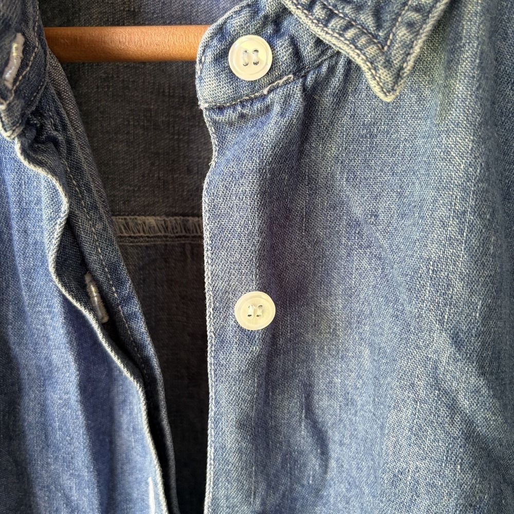 Mountain Lake Womens Denim Button Down Shirt Medium Wash 100% Cotton Size XL - Picture 5 of 10